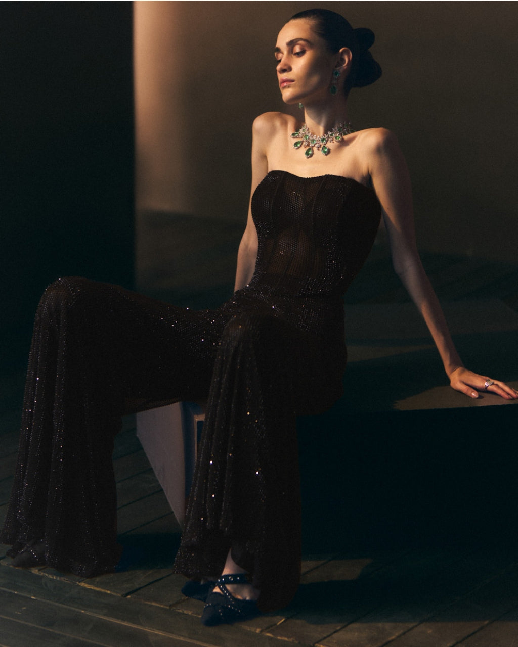 Onyx Sharara Pants With Corset Top