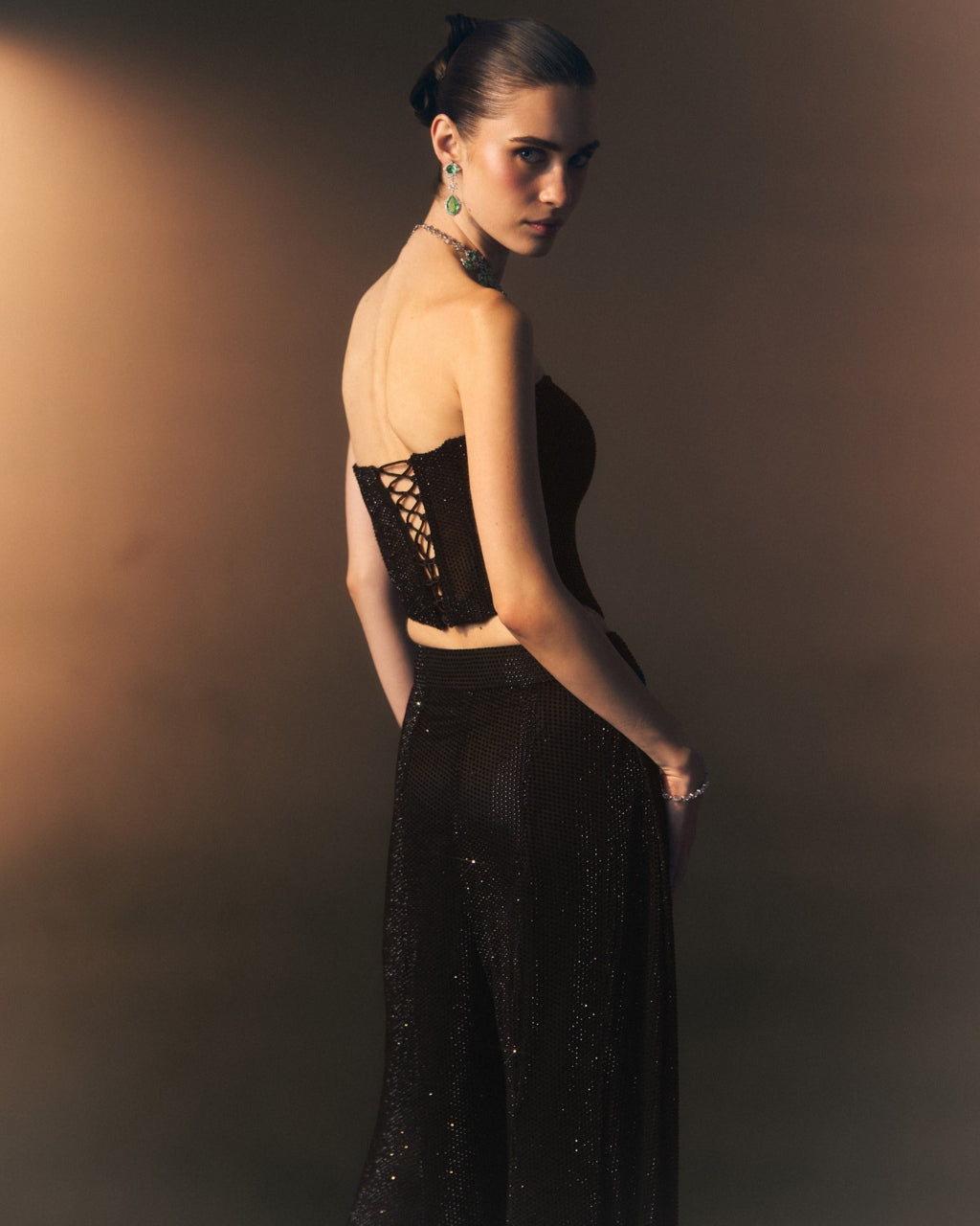Onyx Sharara Pants With Corset Top