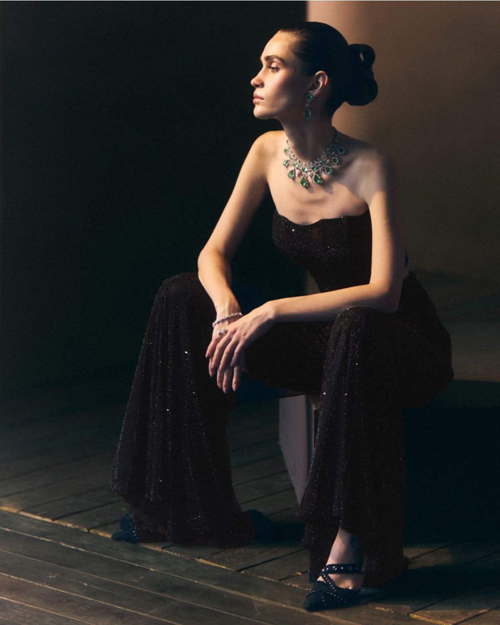 Onyx Sharara Pants With Corset Top