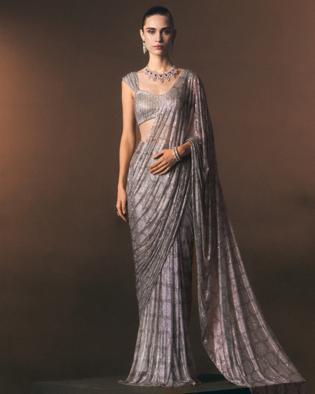Argent Drape Sari