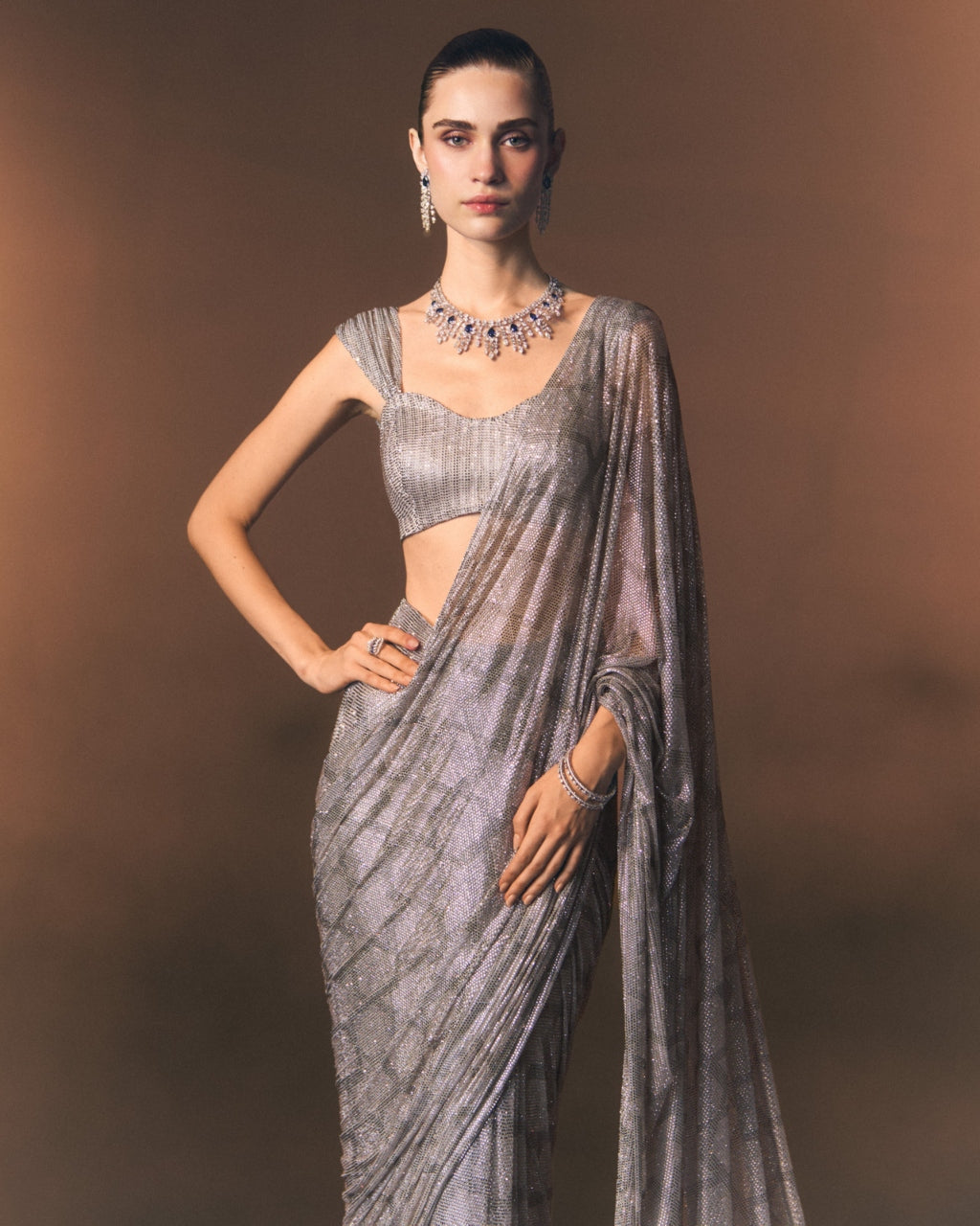Argent Drape Sari