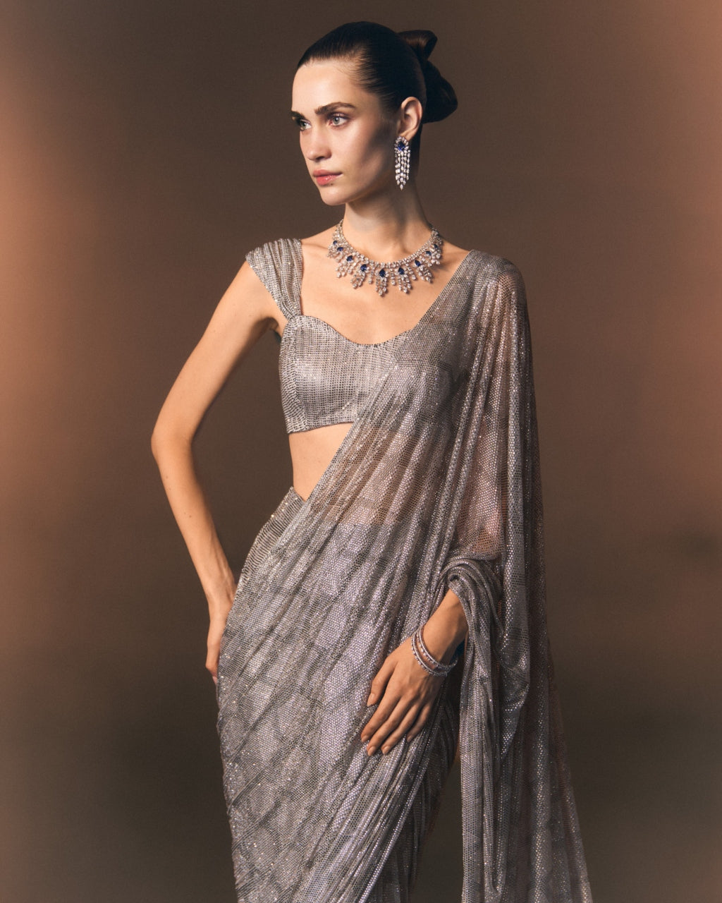 Argent Drape Sari