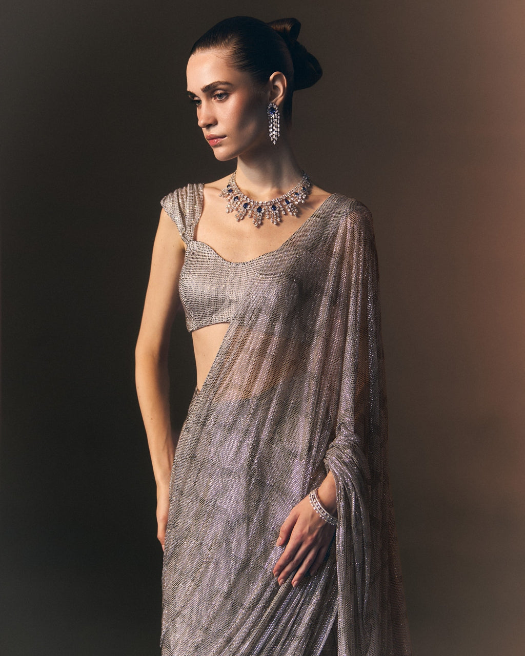 Argent Drape Sari