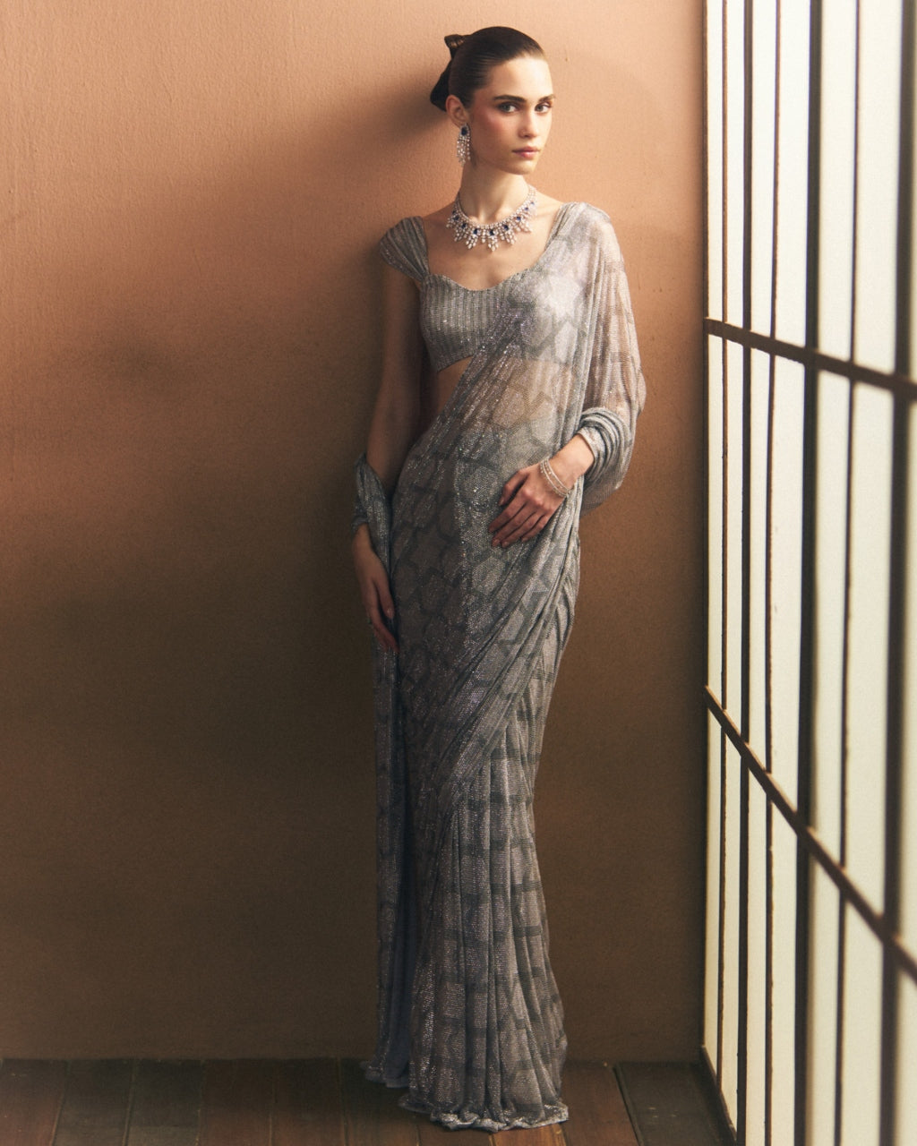 Argent Drape Sari
