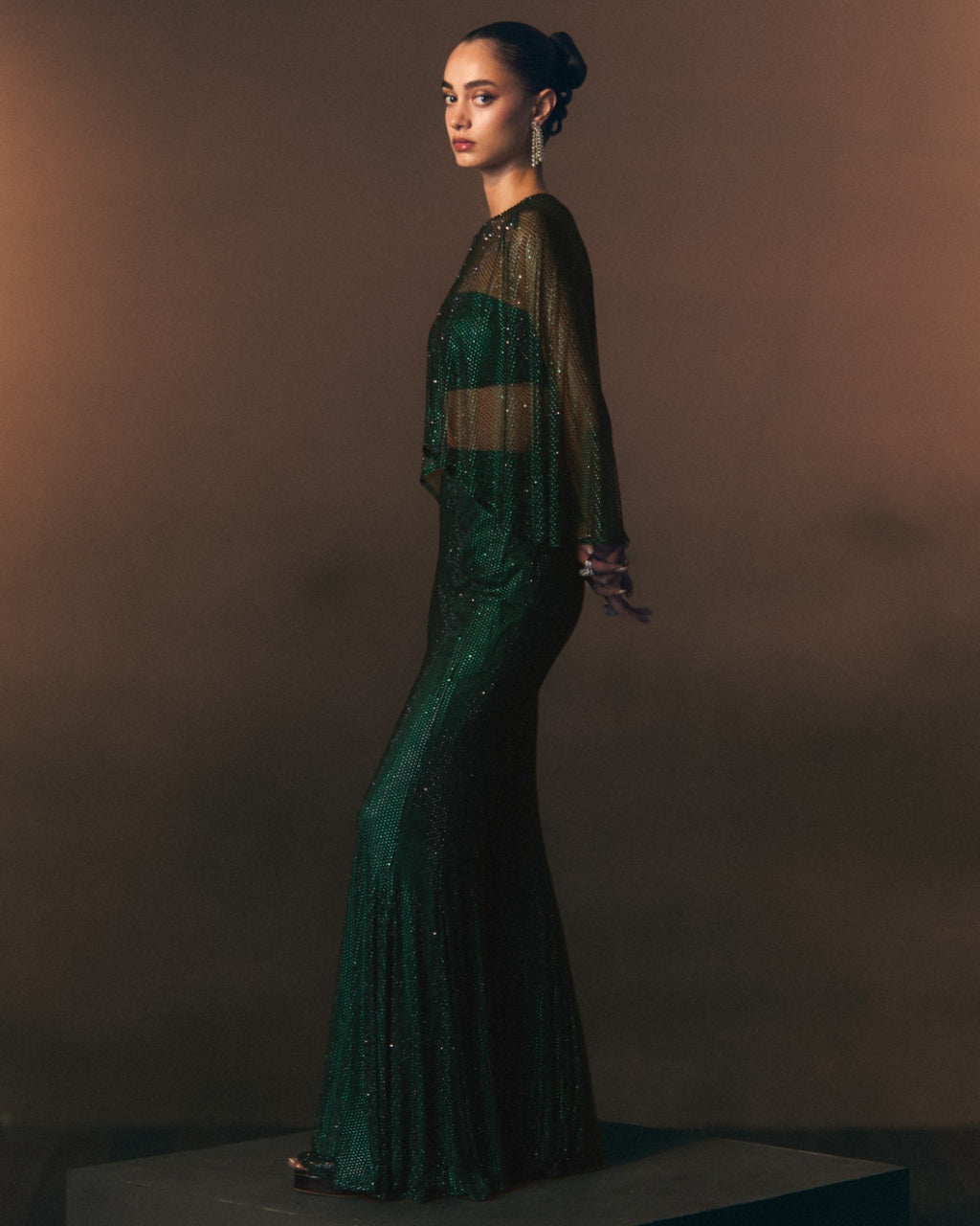 Verdant Flare Pant With Cape Co-Ord Set