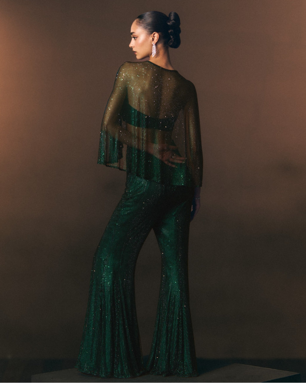 Verdant Flare Pant With Cape Co-Ord Set