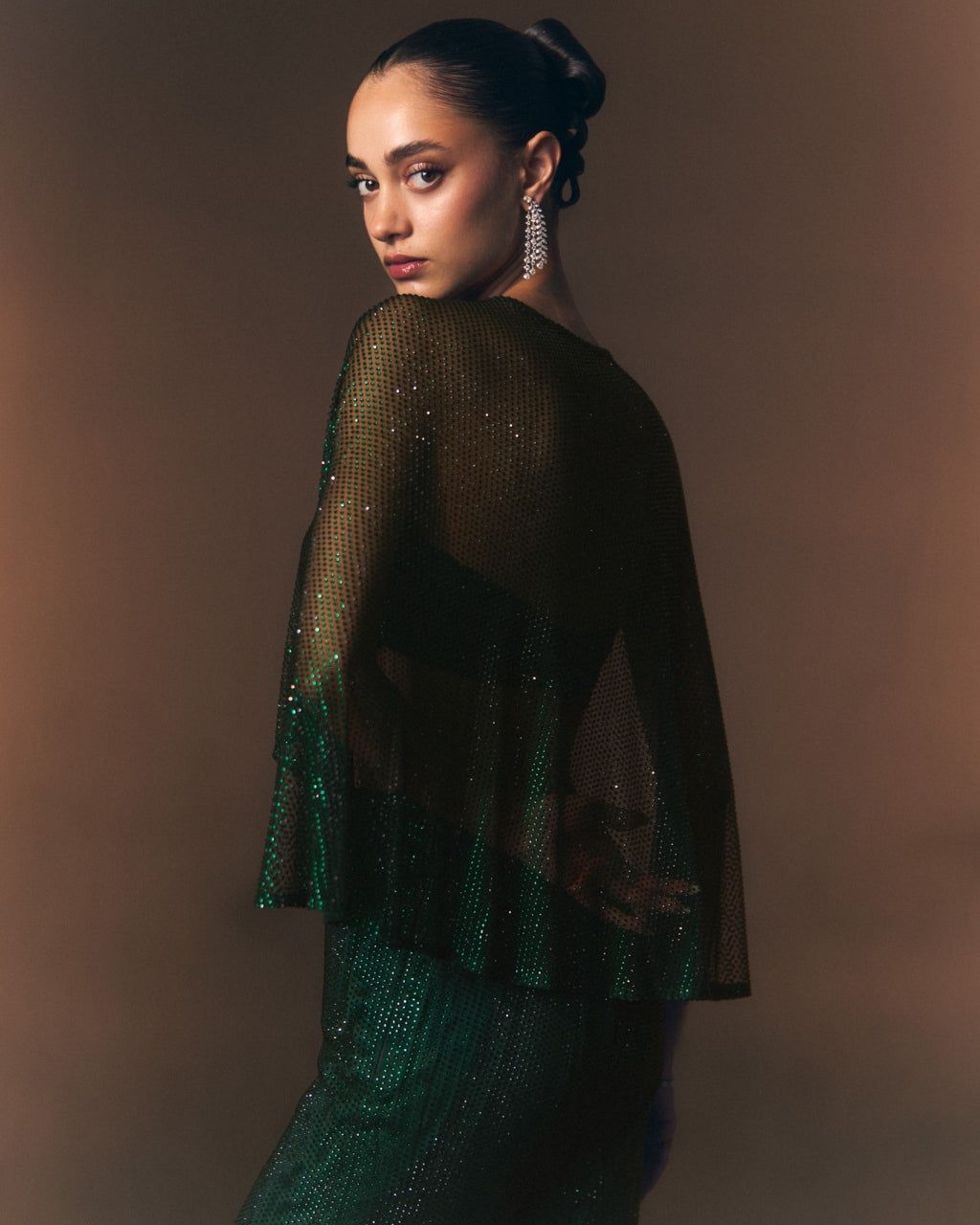 Verdant Flare Pant With Cape Co-Ord Set