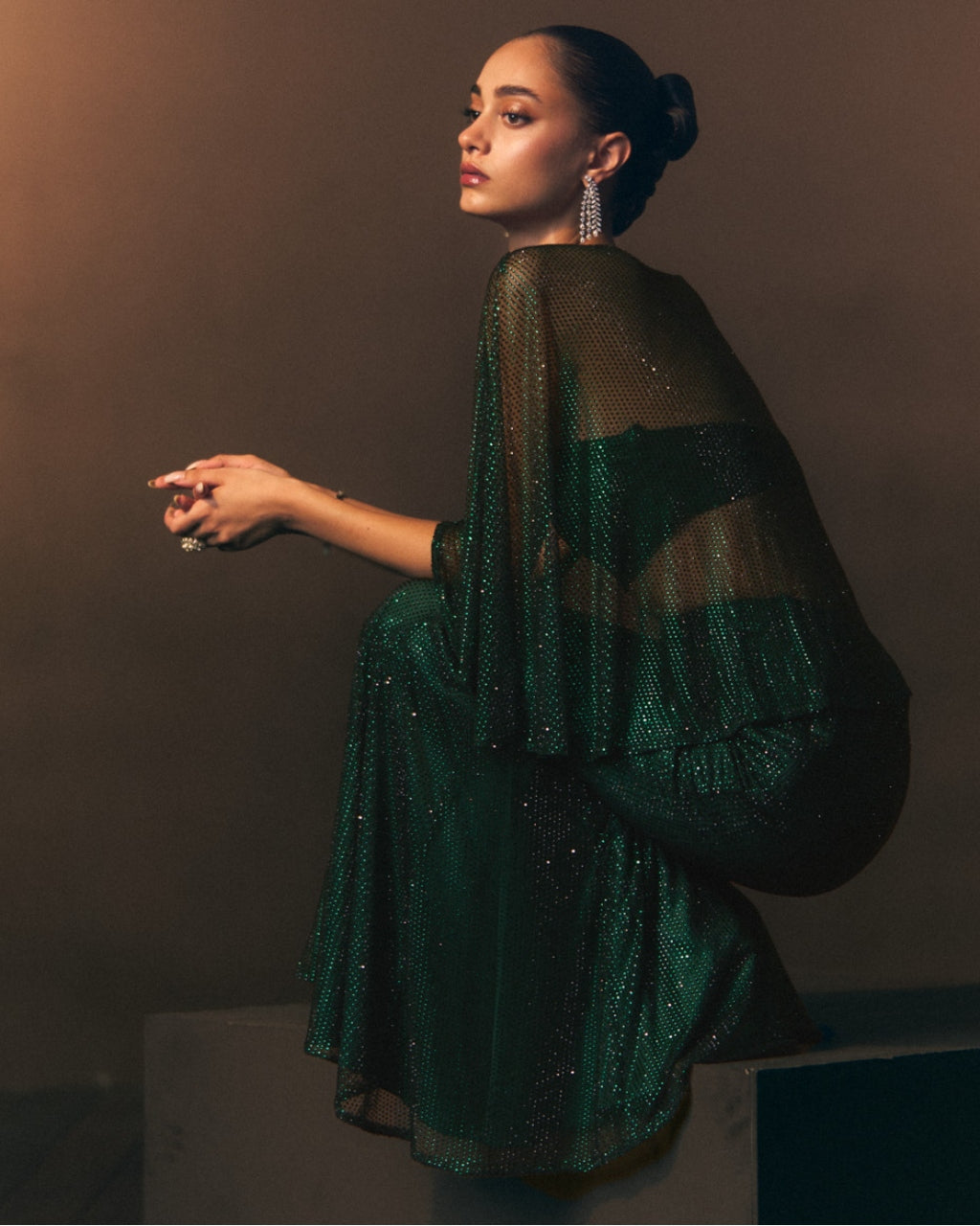 Verdant Flare Pant With Cape Co-Ord Set
