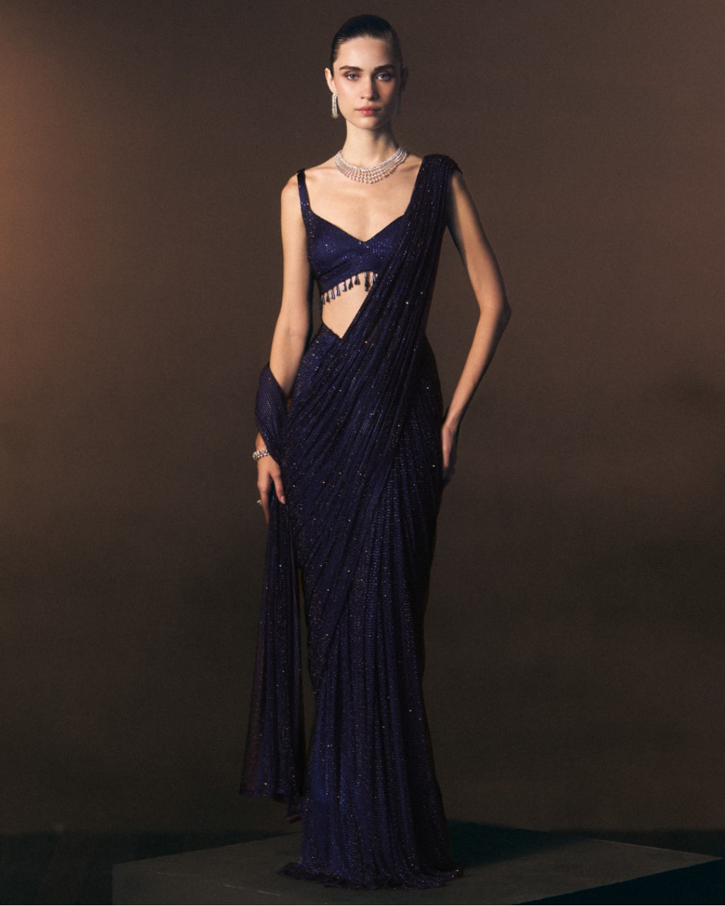 Marine Drape Sari