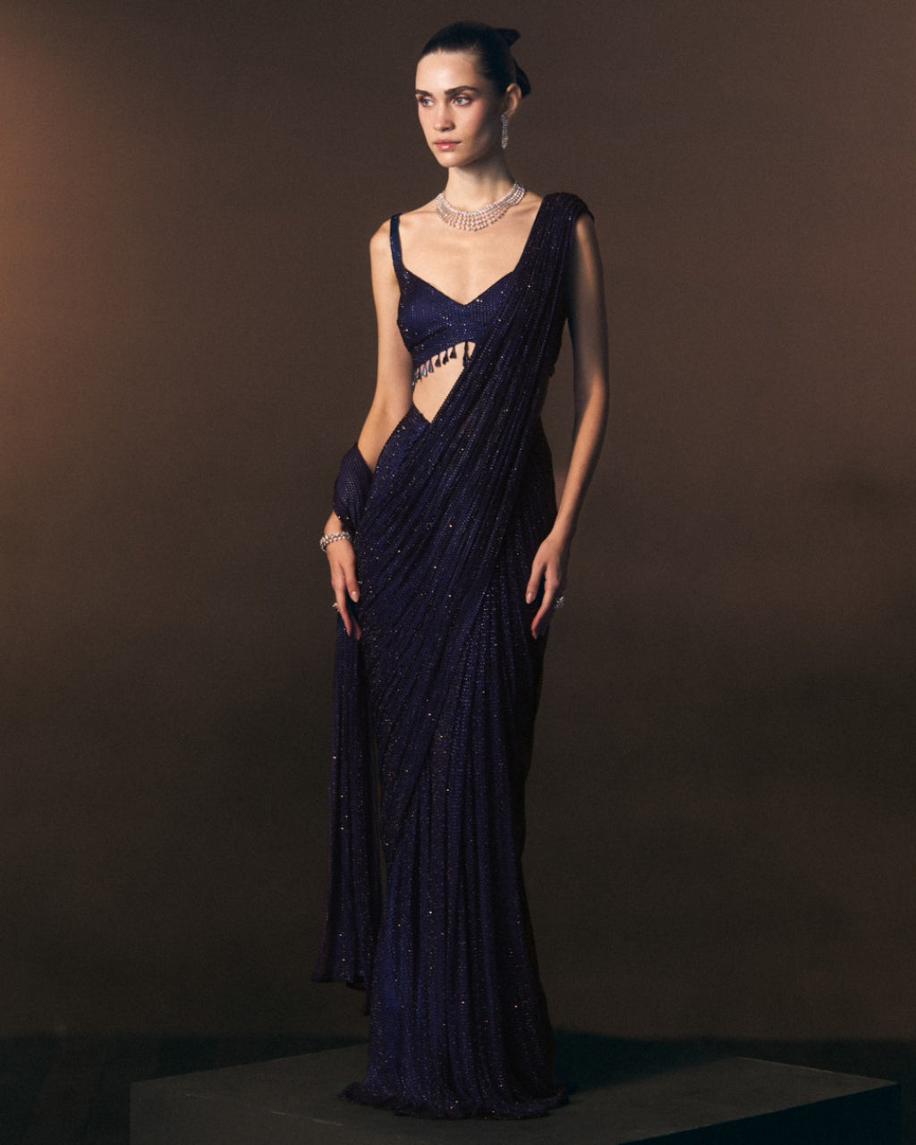 Marine Drape Sari