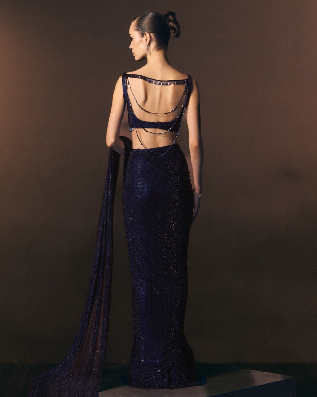 Marine Drape Sari