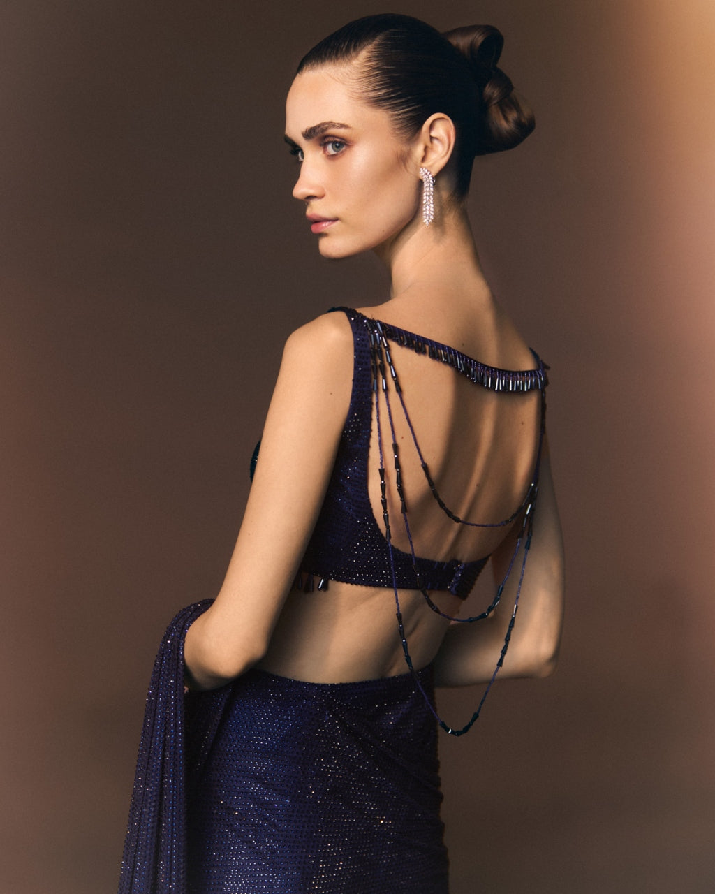 Marine Drape Sari