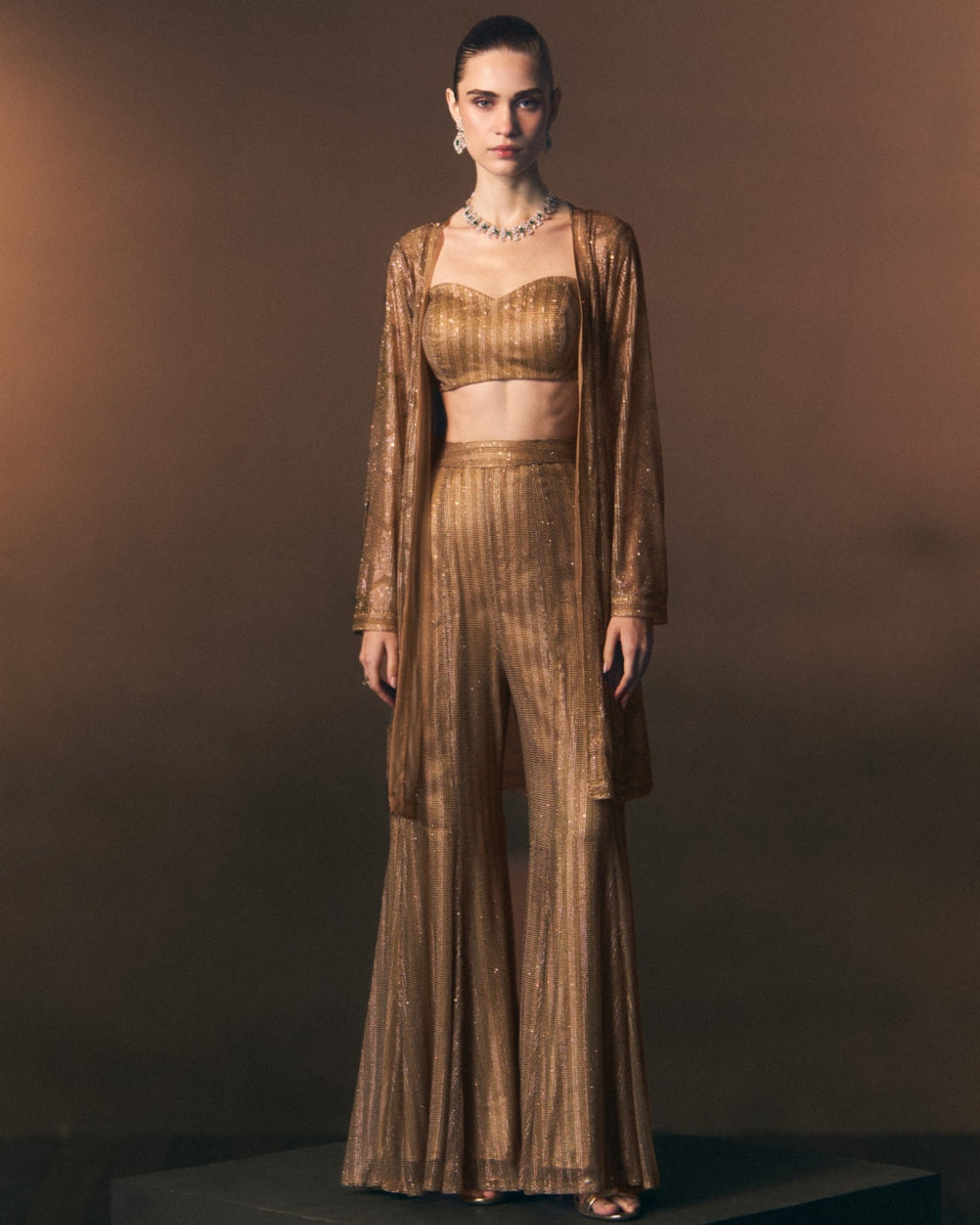 Solaire Sharara Pants With Jacket