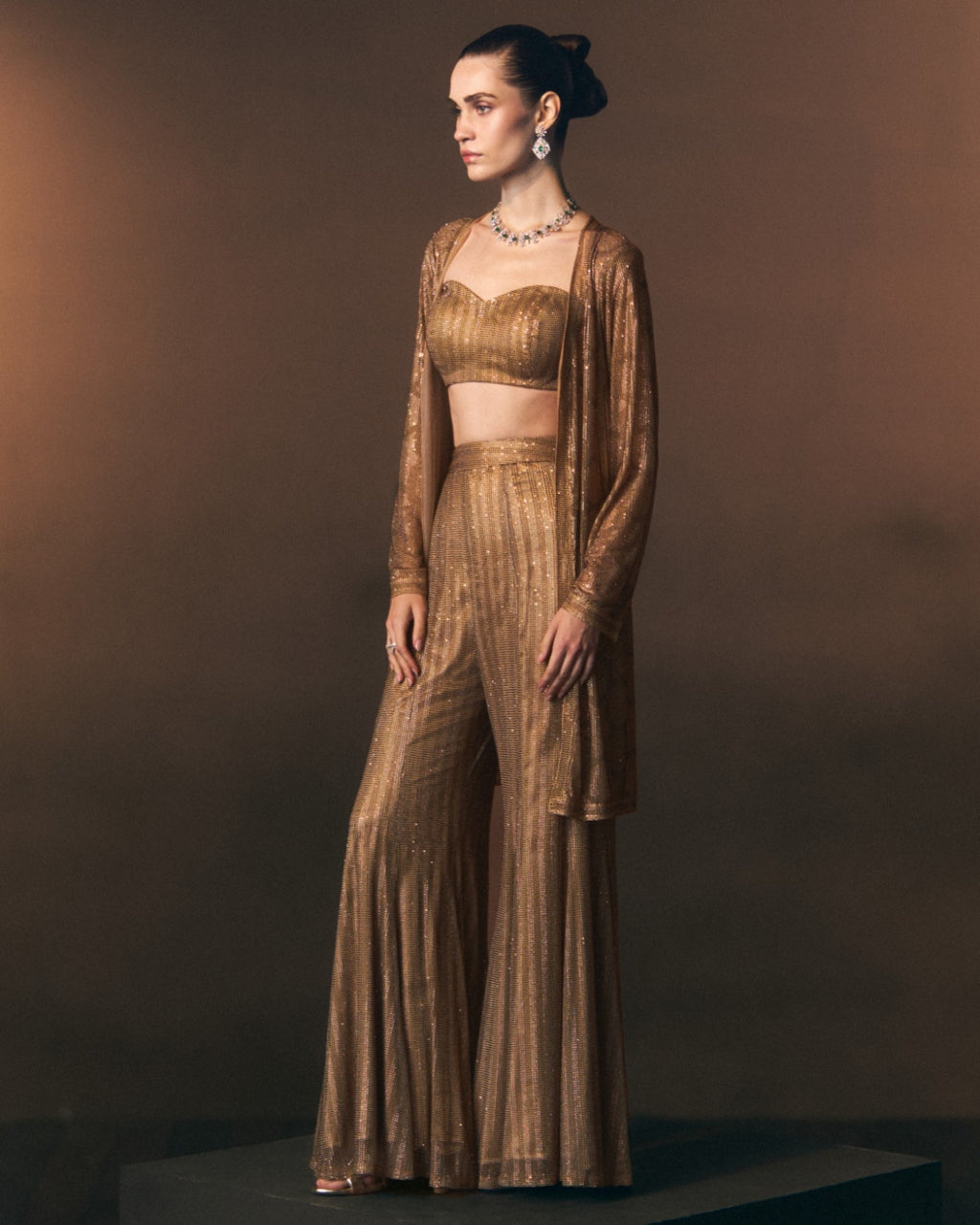 Solaire Sharara Pants With Jacket