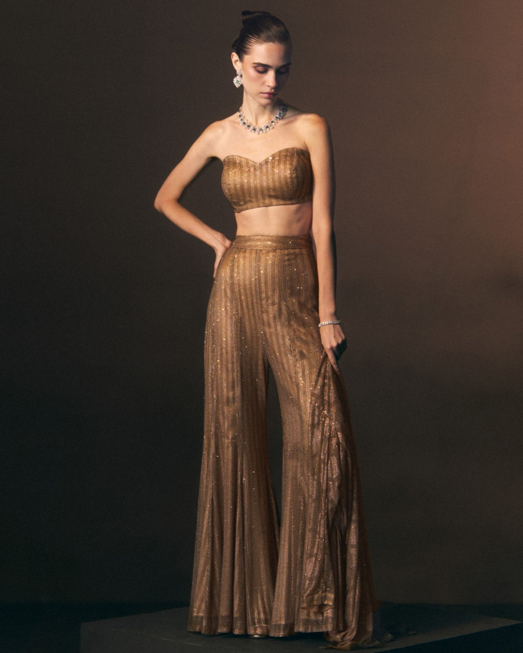 Solaire Sharara Pants With Jacket