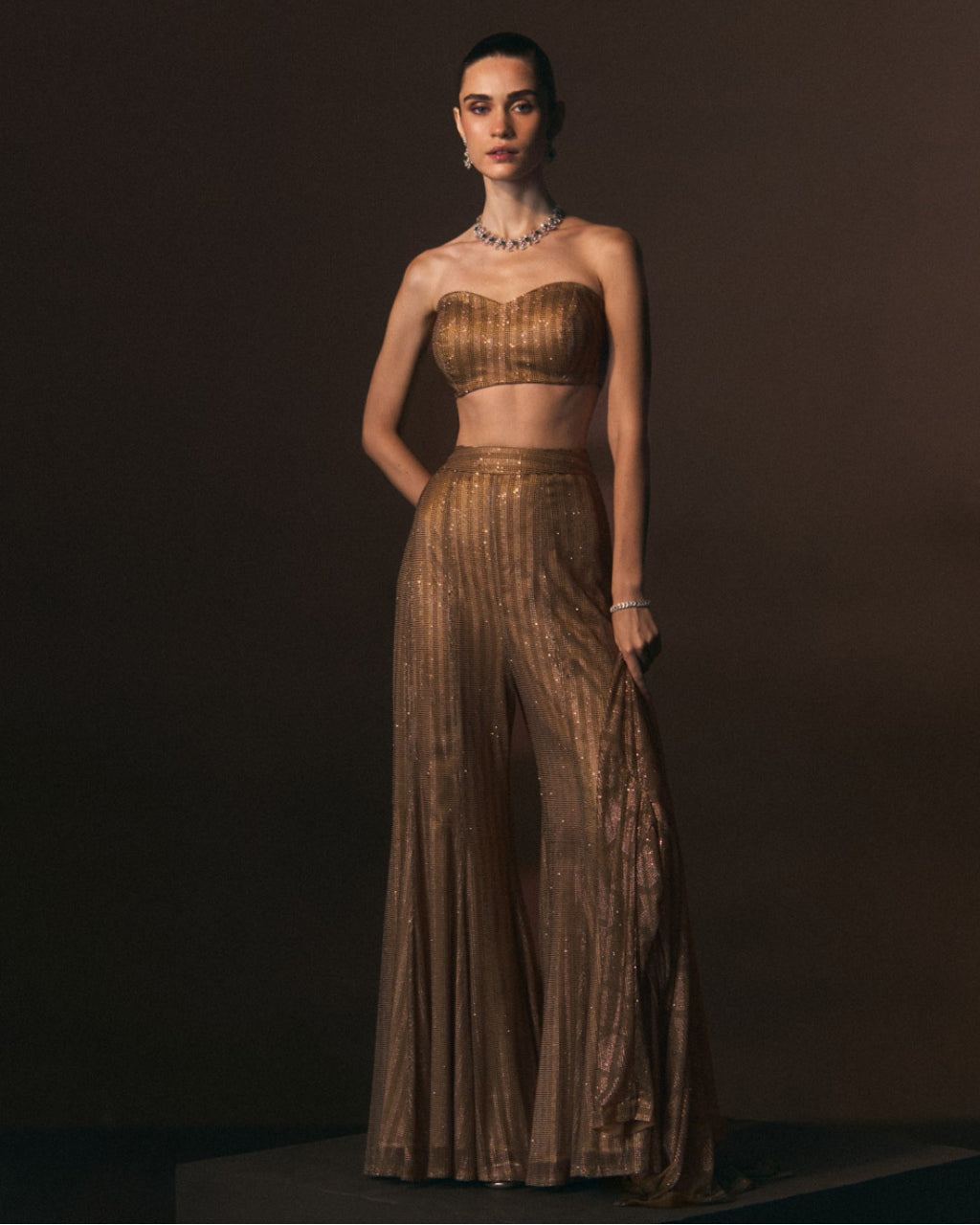 Solaire Sharara Pants With Jacket