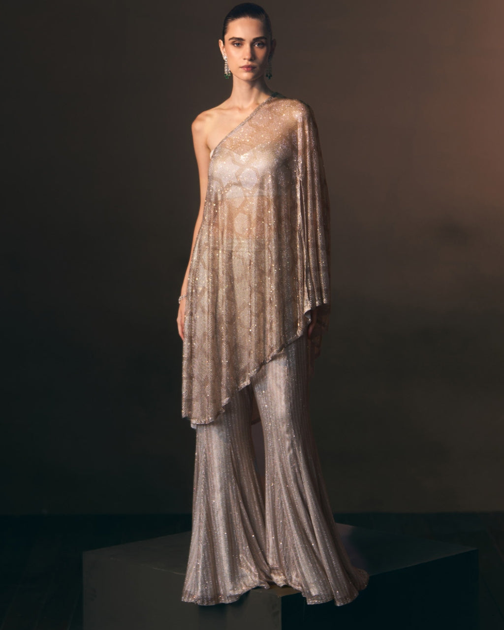 Moonstone Sharara Pants With Cape