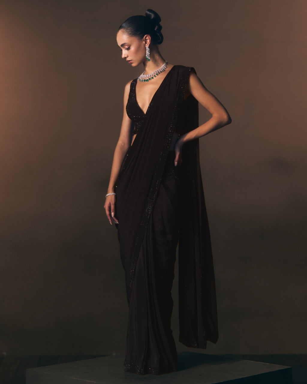 Sapphire Drape Sari