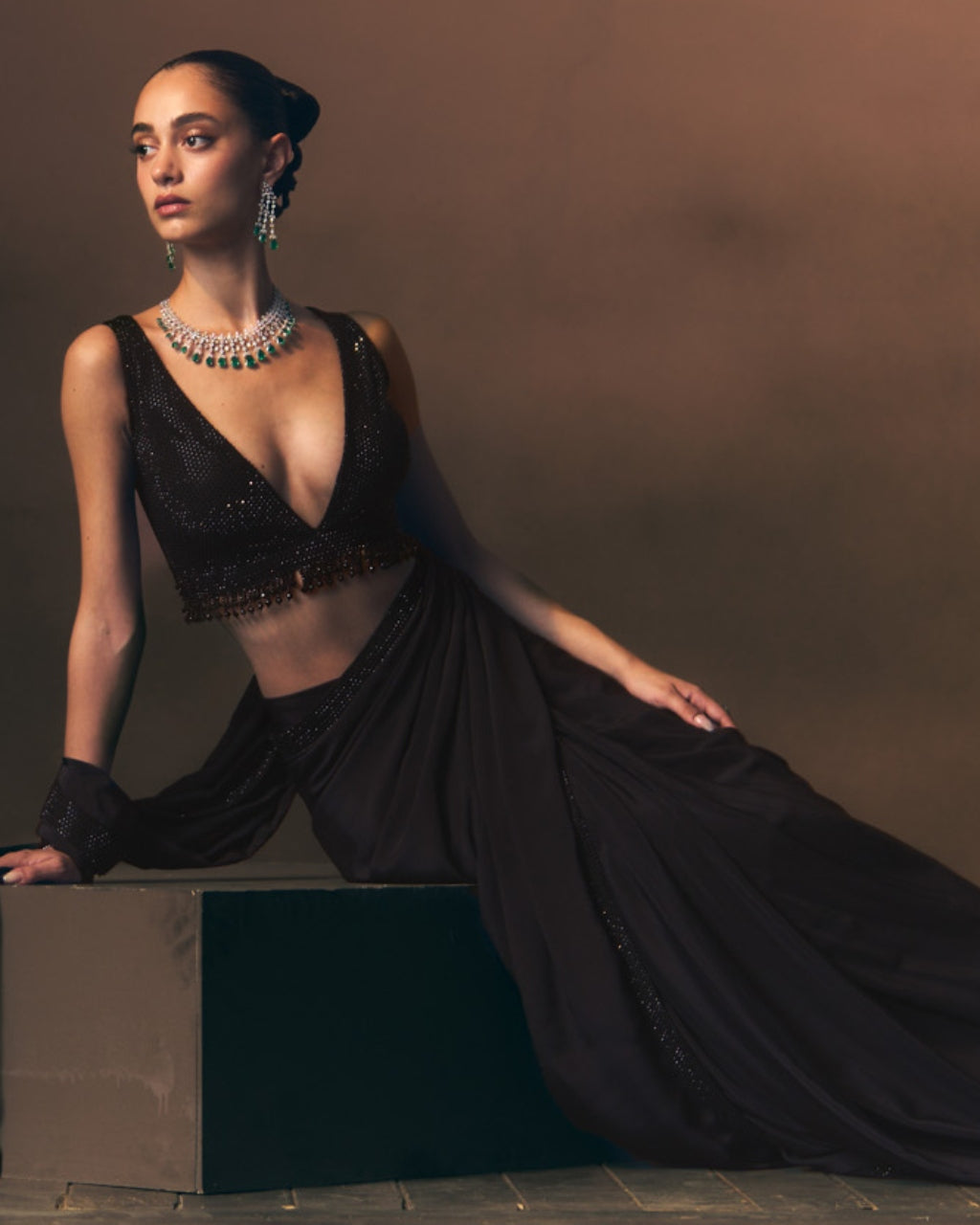 Sapphire Drape Sari
