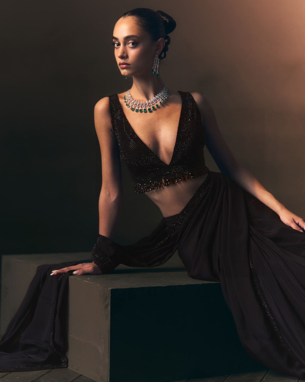 Sapphire Drape Sari