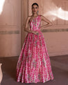 One Shoulder Rani Pink Gown by Label Anushree