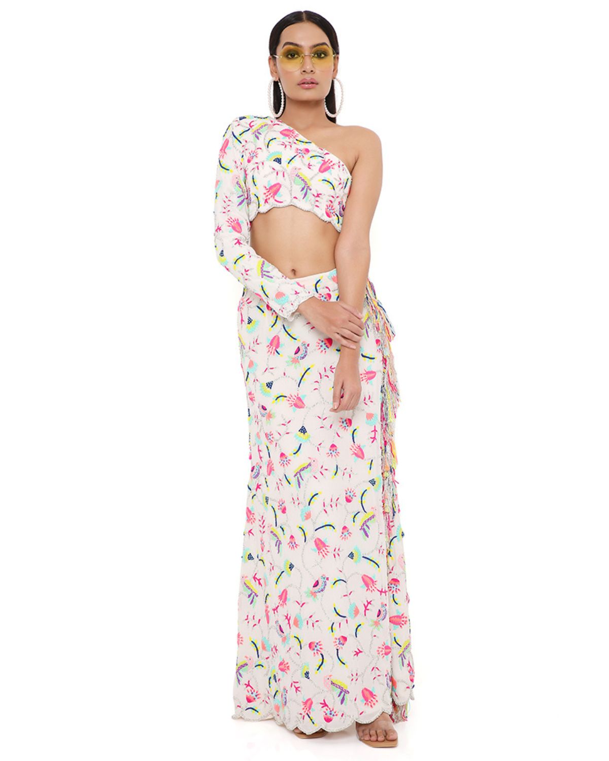 Multicolored Skirt Set by Payal Singhal