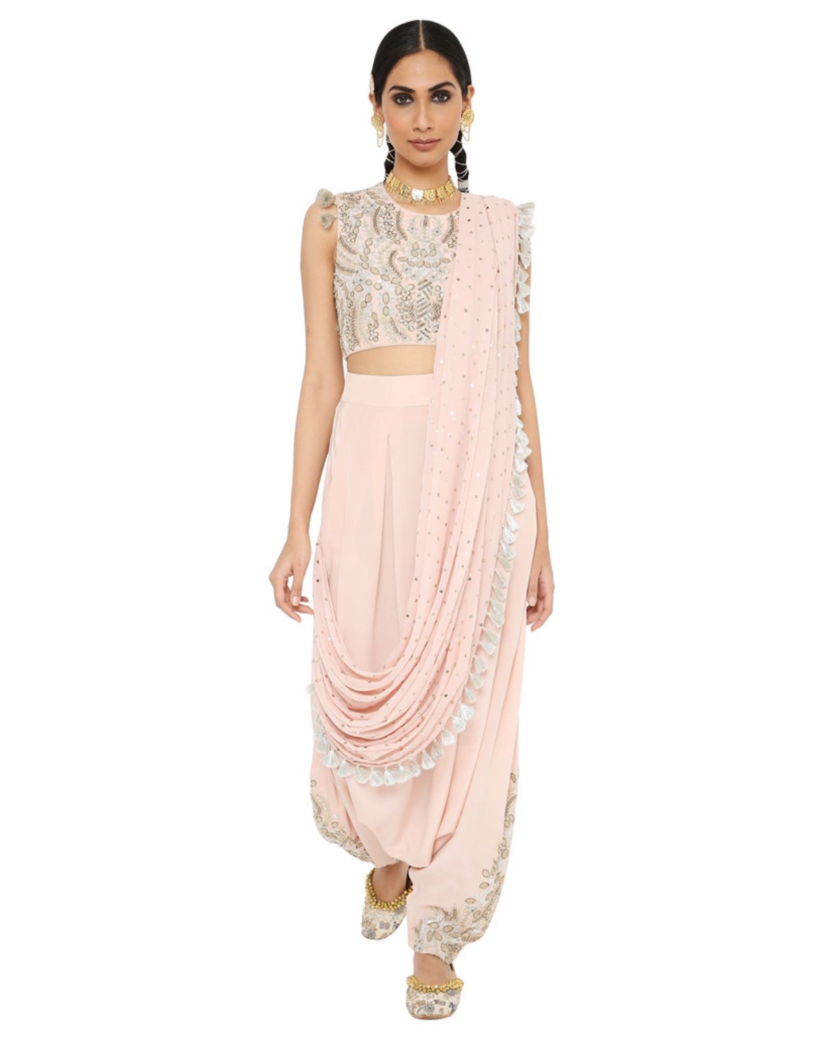 Pink Sari Set by Payal Singhal