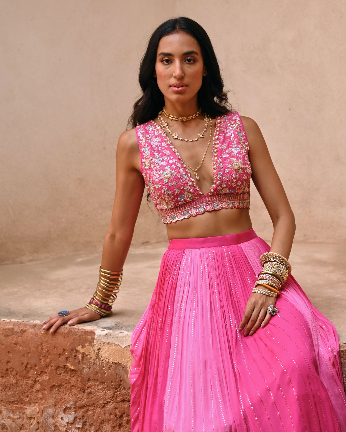 Ombré Meadow Lehenga Set