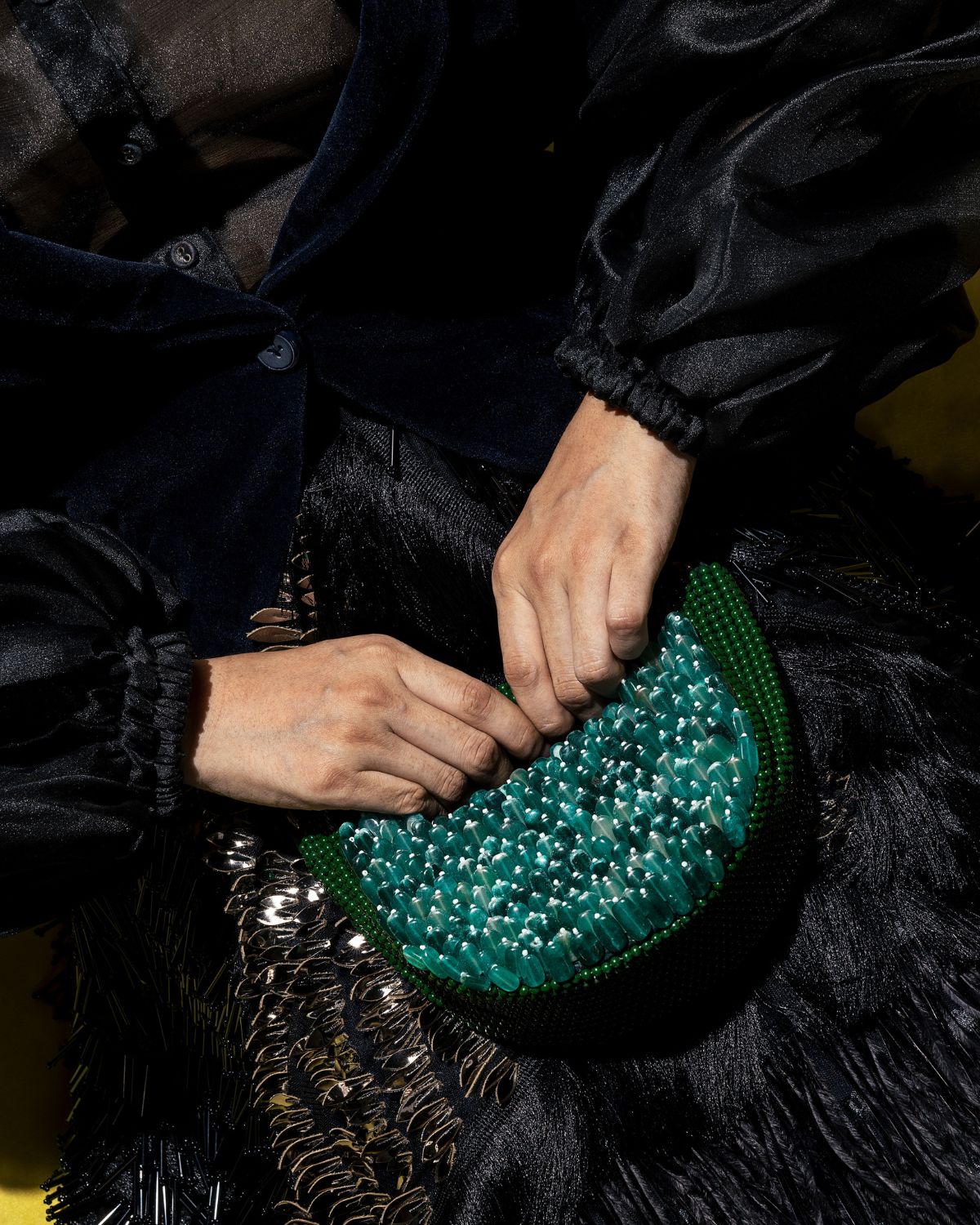 Amaal Emerald Green Crescent Bag