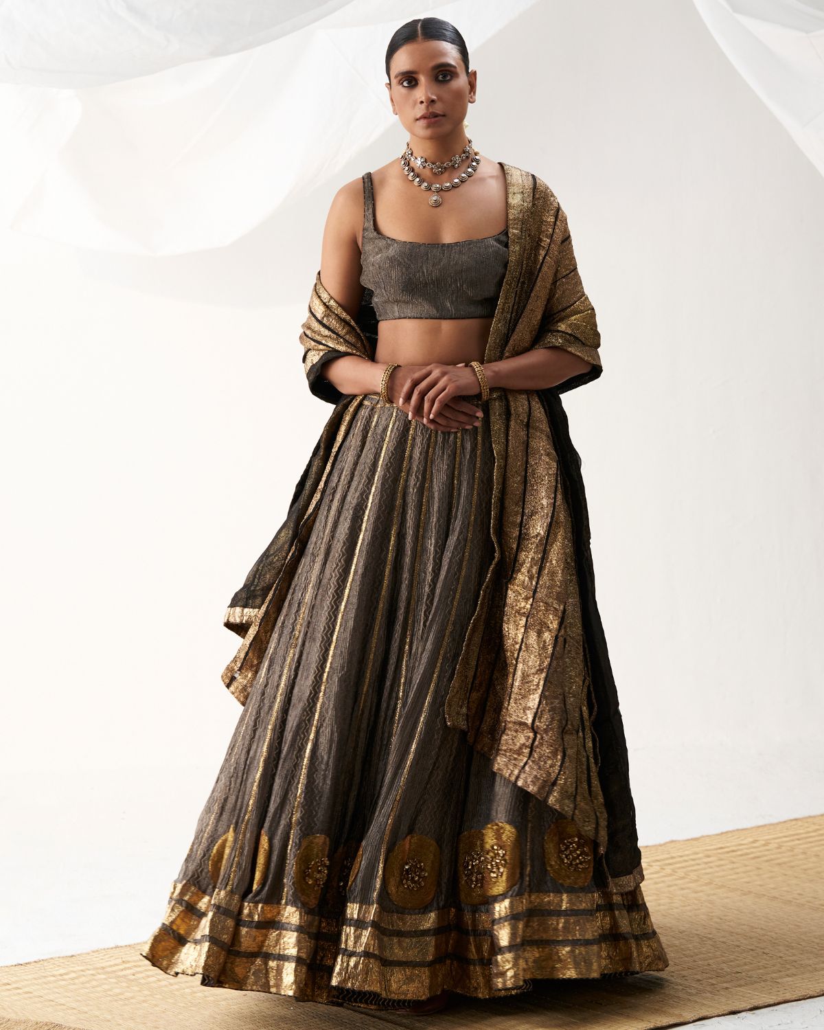 Black Tissue Lehenga Set ITRH