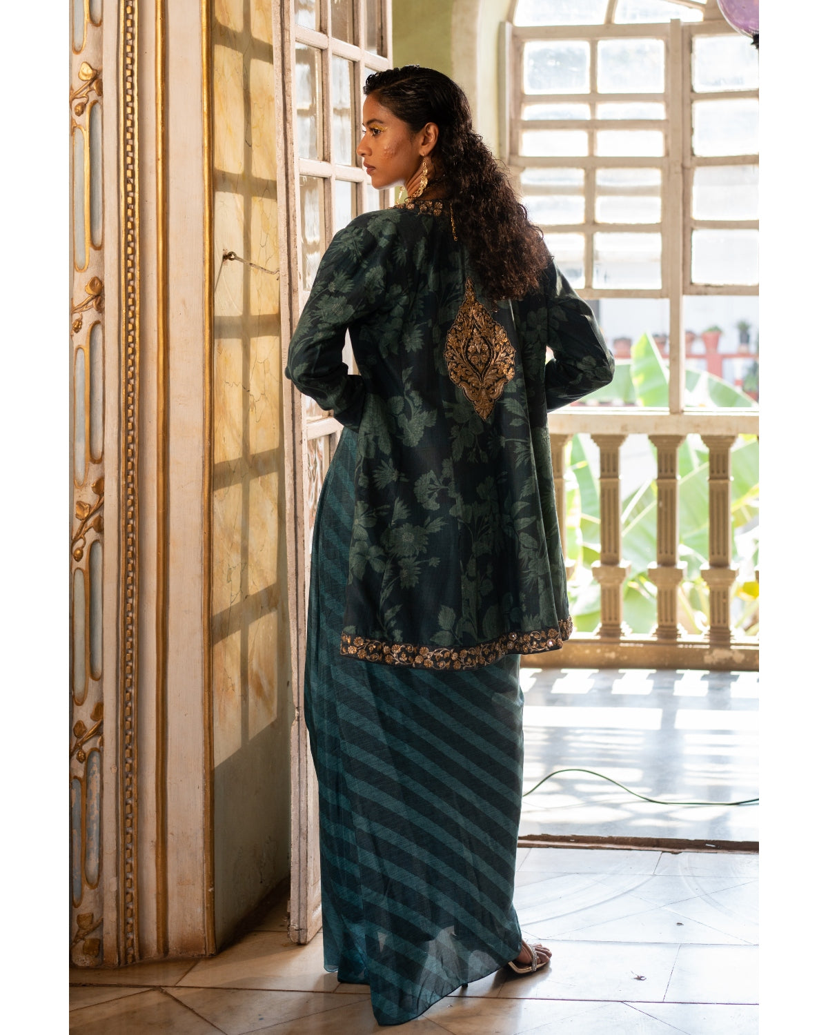 Raw Silk Long Sleeve Kurti with Leggings and Dupatta – Bawri Collection
