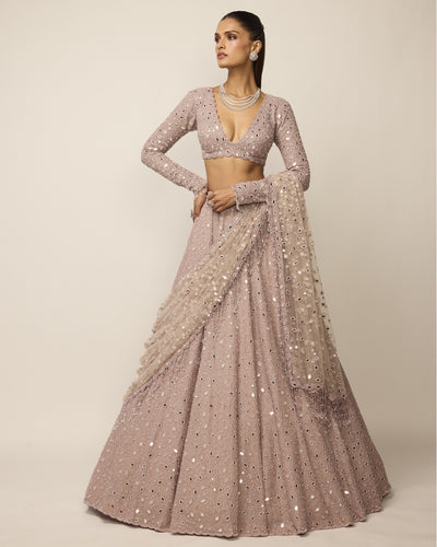 Ash Pink Lehenga Set