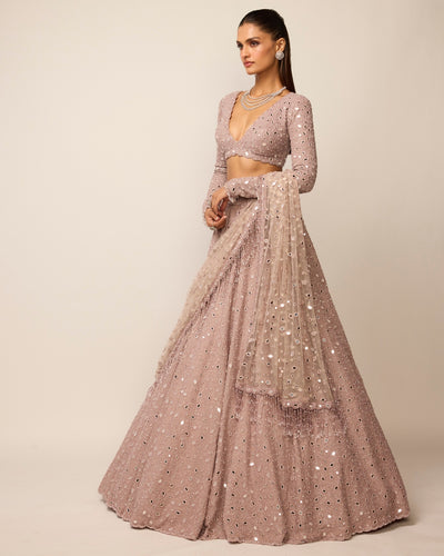 Ash Pink Lehenga Set