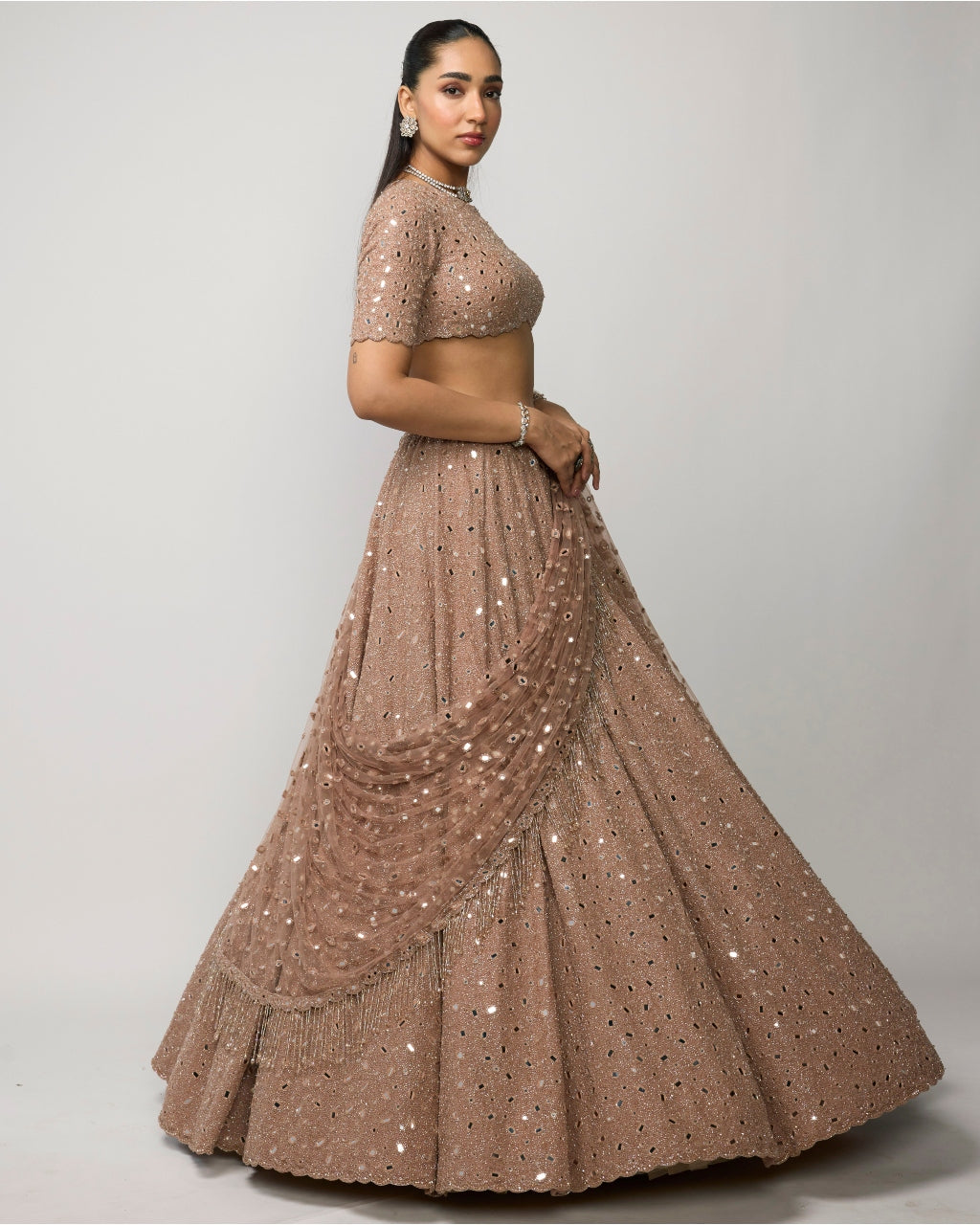 Bronze Rosé Lehenga Set