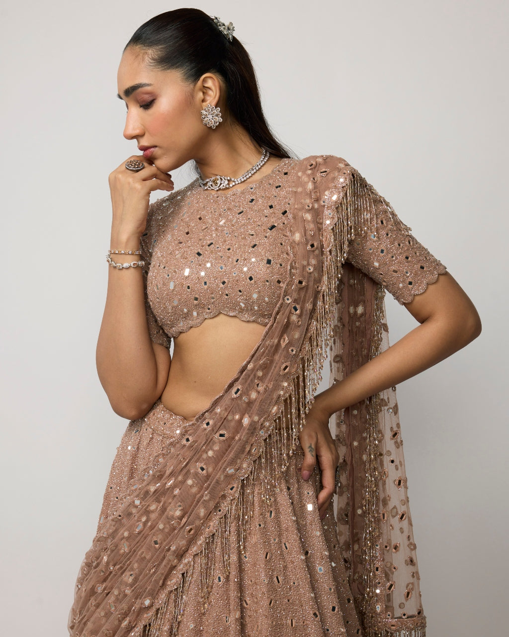 Bronze Rosé Lehenga Set