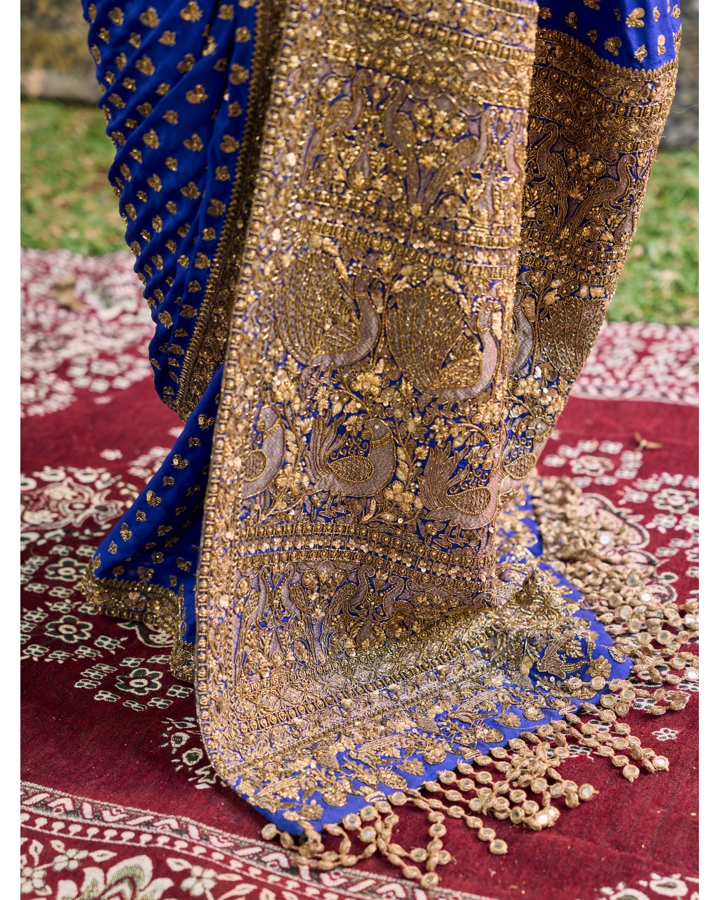 Neelpari Dabka Silk Sari Set