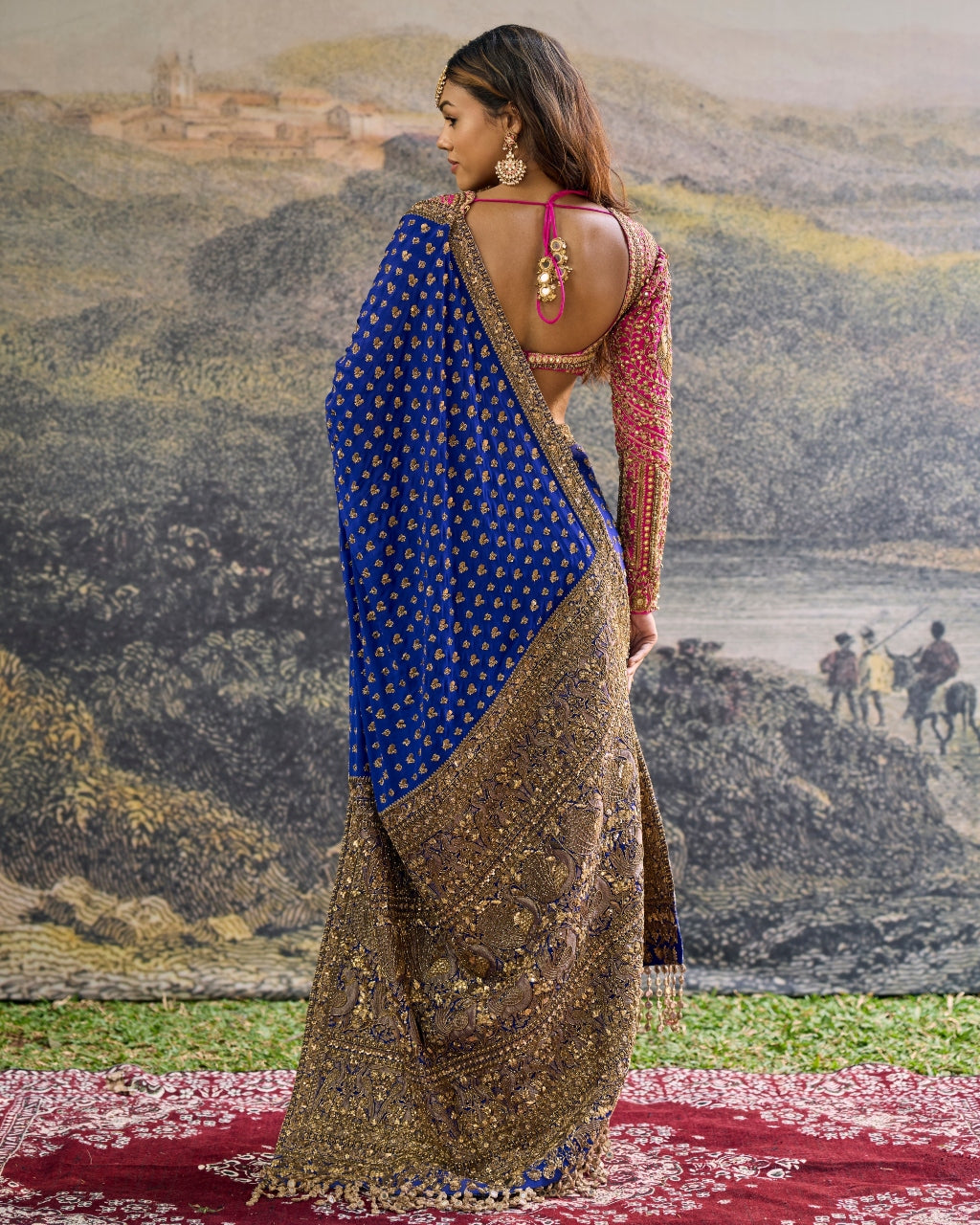 Neelpari Dabka Silk Sari Set