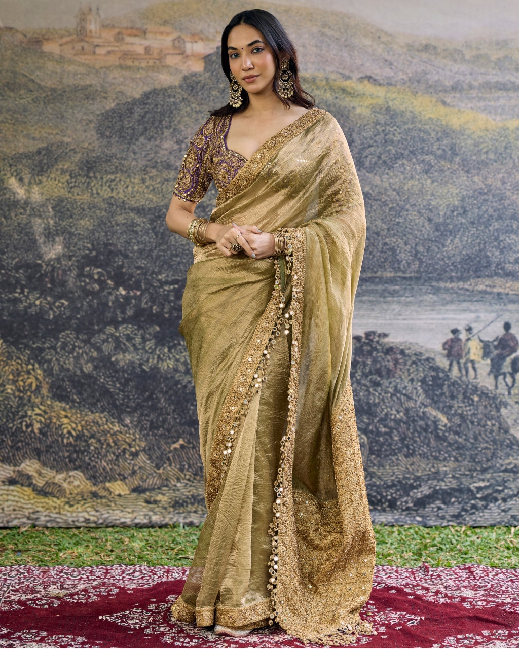 Zarvika Fusion Tissue Sari Set