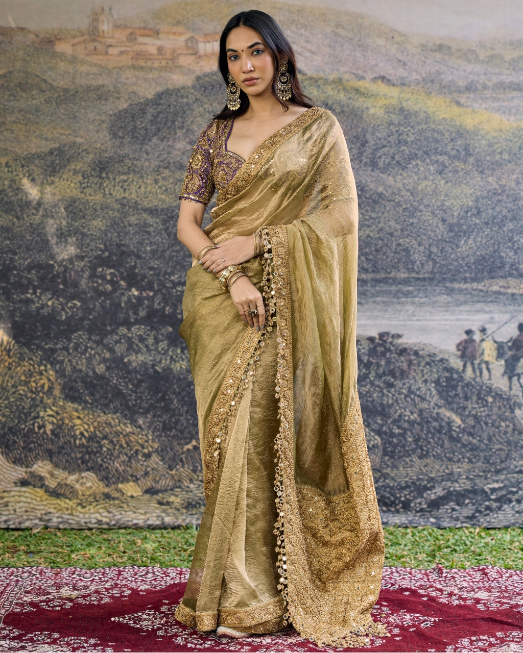 Zarvika Fusion Tissue Sari Set