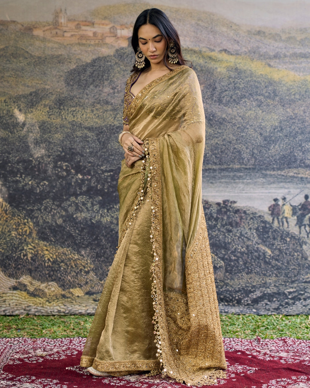 Zarvika Fusion Tissue Sari Set