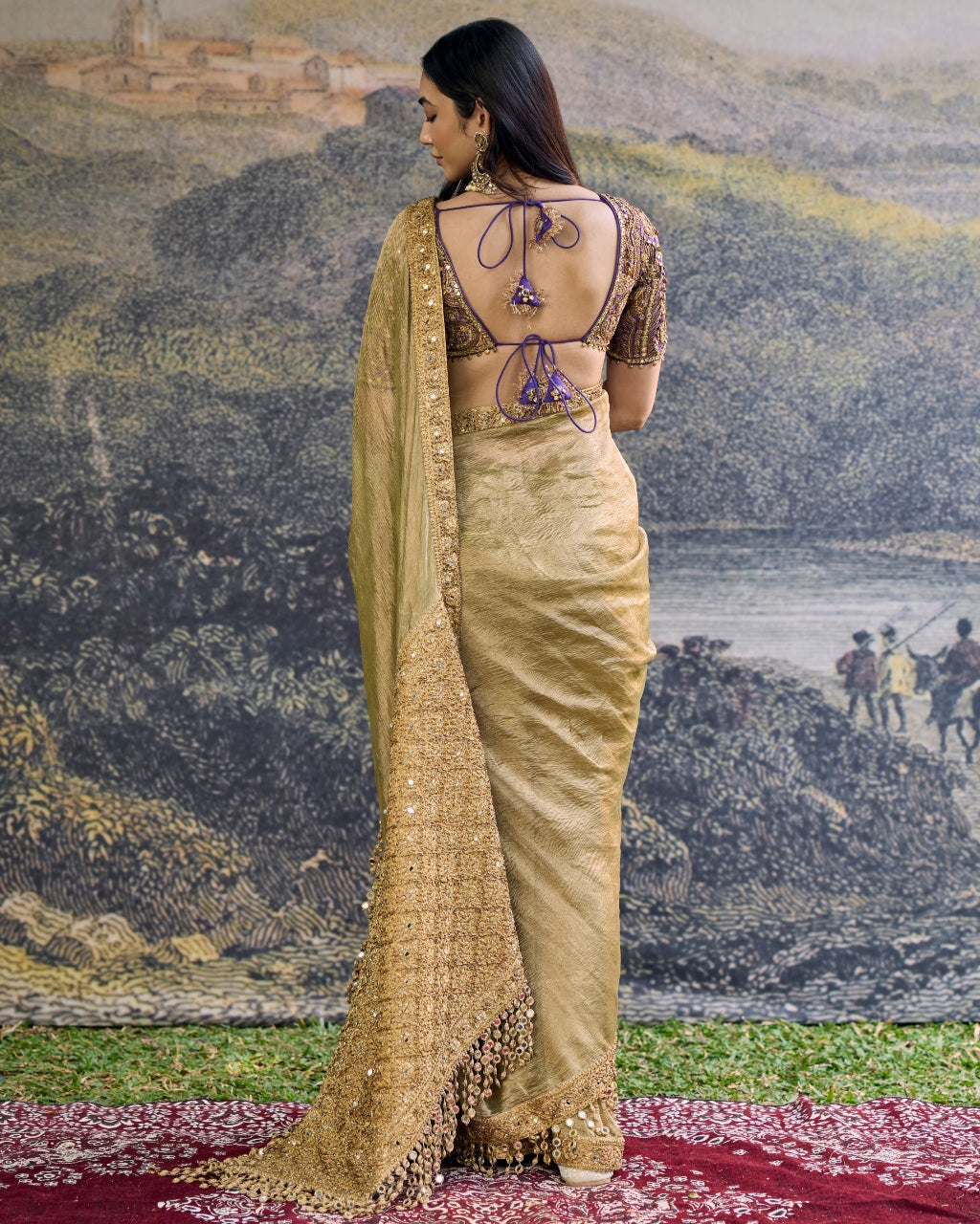 Zarvika Fusion Tissue Sari Set