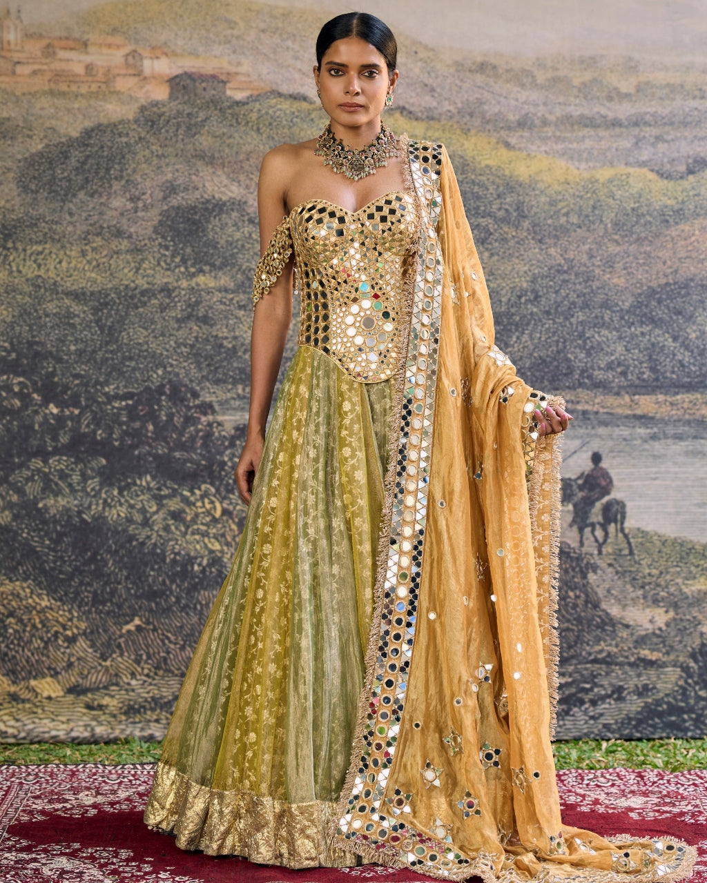 Hiranya Mirror Lehenga Set