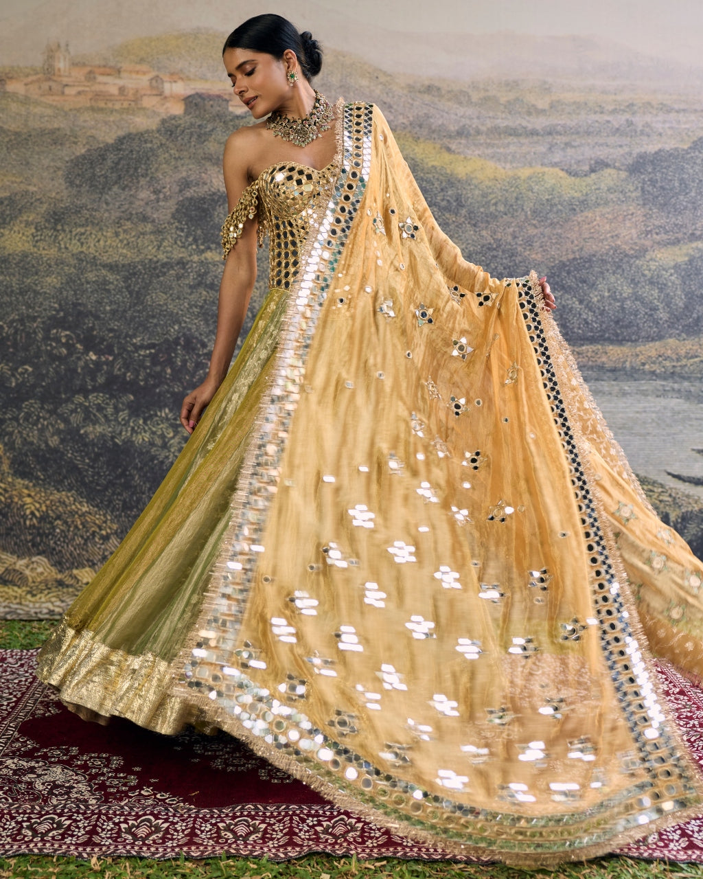 Hiranya Mirror Lehenga Set