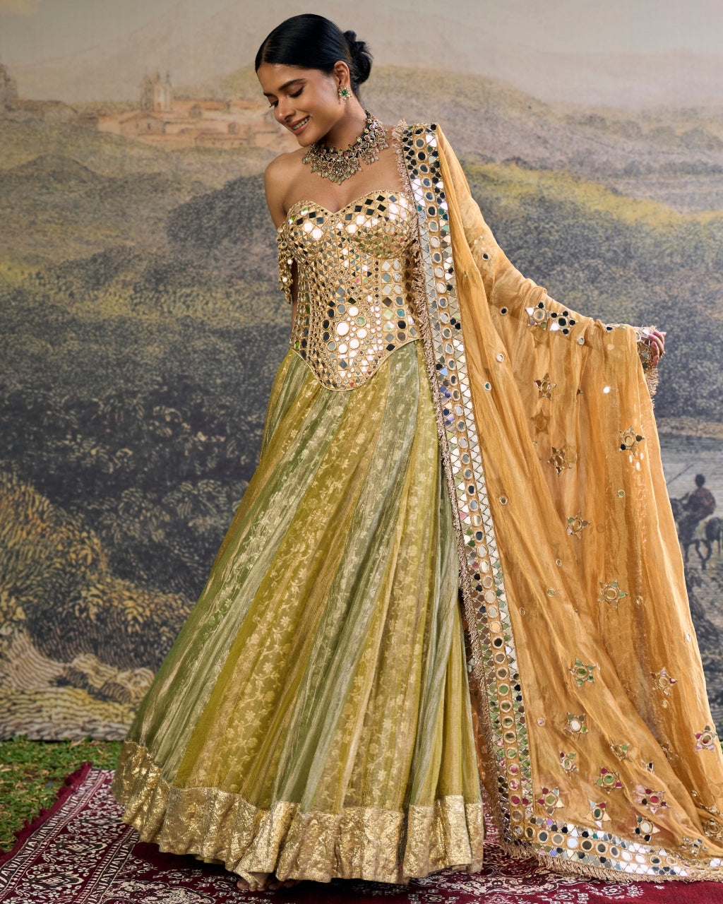 Hiranya Mirror Lehenga Set
