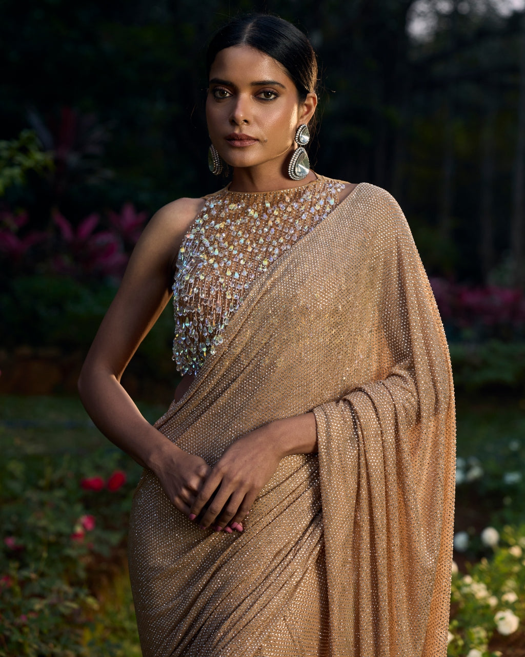 Kanak Tara Crystal Sari Set