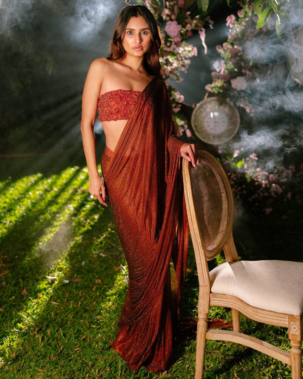 Ember Glow Sari Set