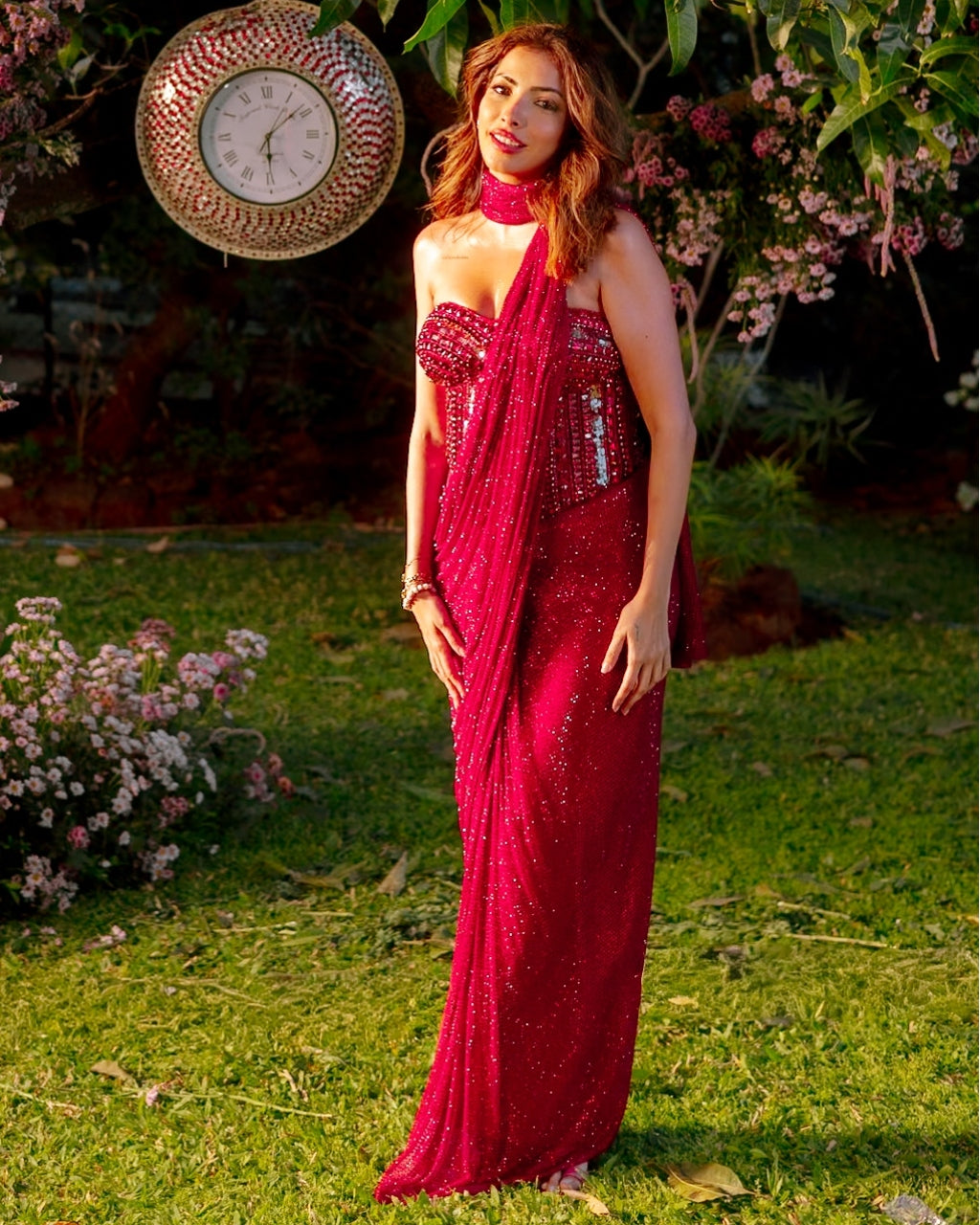 Crimson Stardust Drape Set