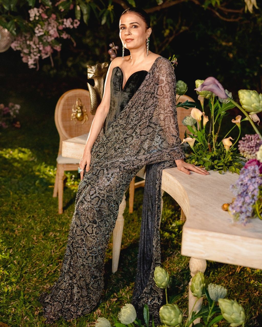 Midnight Frost Drape Set