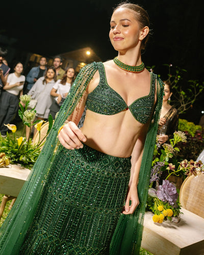 Emerald Élan Lehenga Set