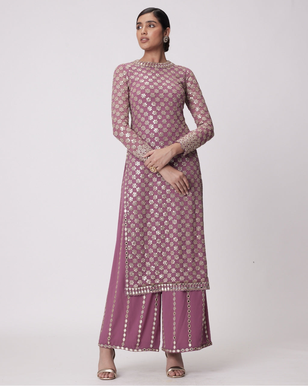 Mud Mauve Straight Kurta Set